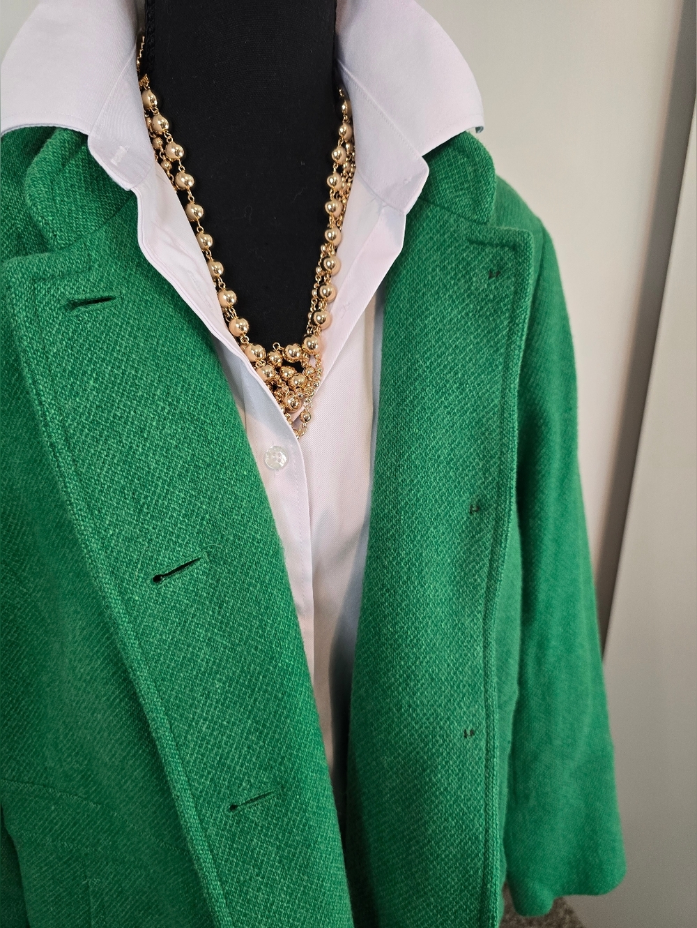 Talbots wool blend jacket green preppy old money classic fall polished - Picture 2 of 14